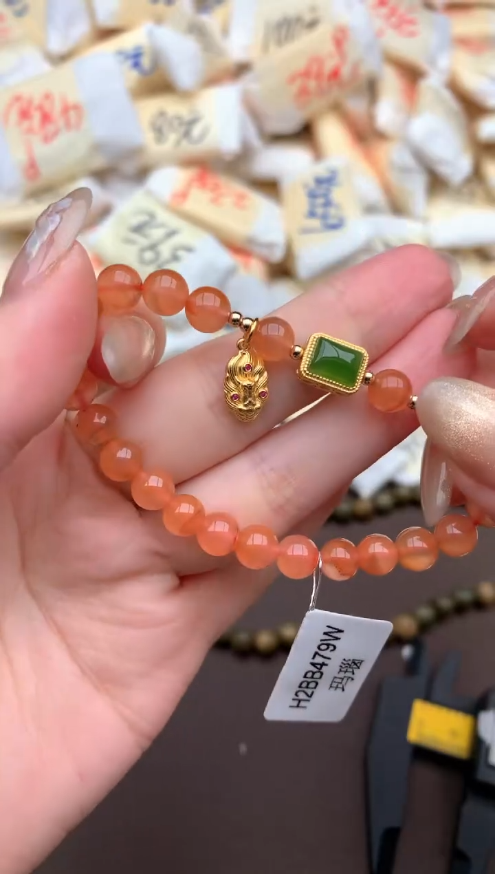 【闪购商品】玛瑙/玉髓手链银S925镶嵌—