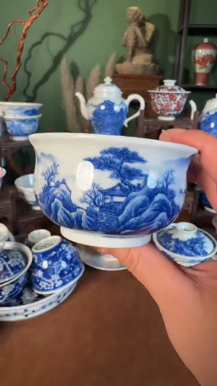 杯子陶景德镇手工手绘柴窑茶具U188