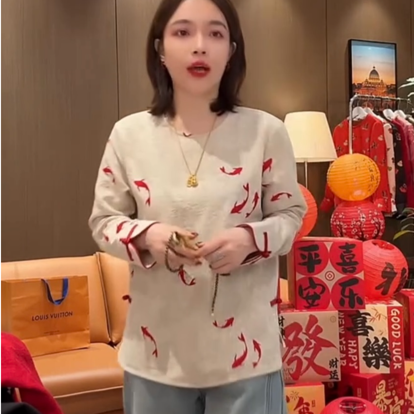 秋冬加厚衬衫长袖新中式圆领洋气盘扣休闲重工刺绣上衣拜年服本命