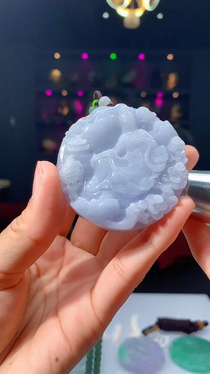 【闪购商品】定制翡翠未镶嵌1015hm-毛货挂件(赠珠链）30