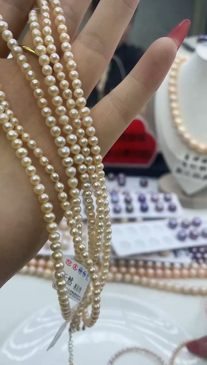 未镶嵌项链淡水珍珠中国红小米项链