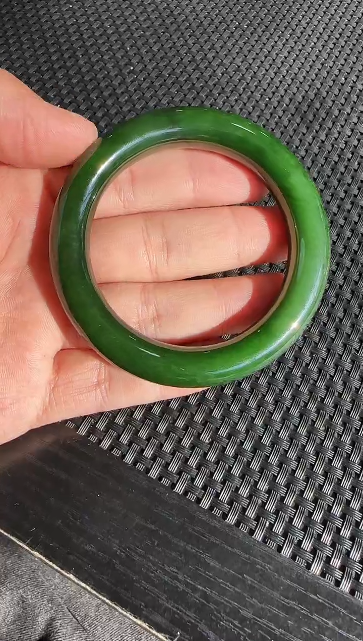 【闪购商品】和田玉（碧玉）俄七手镯未镶嵌圈口约53mm 多样性发一