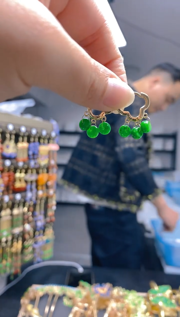 【闪购商品】翡翠耳饰合金0534翡翠耳包