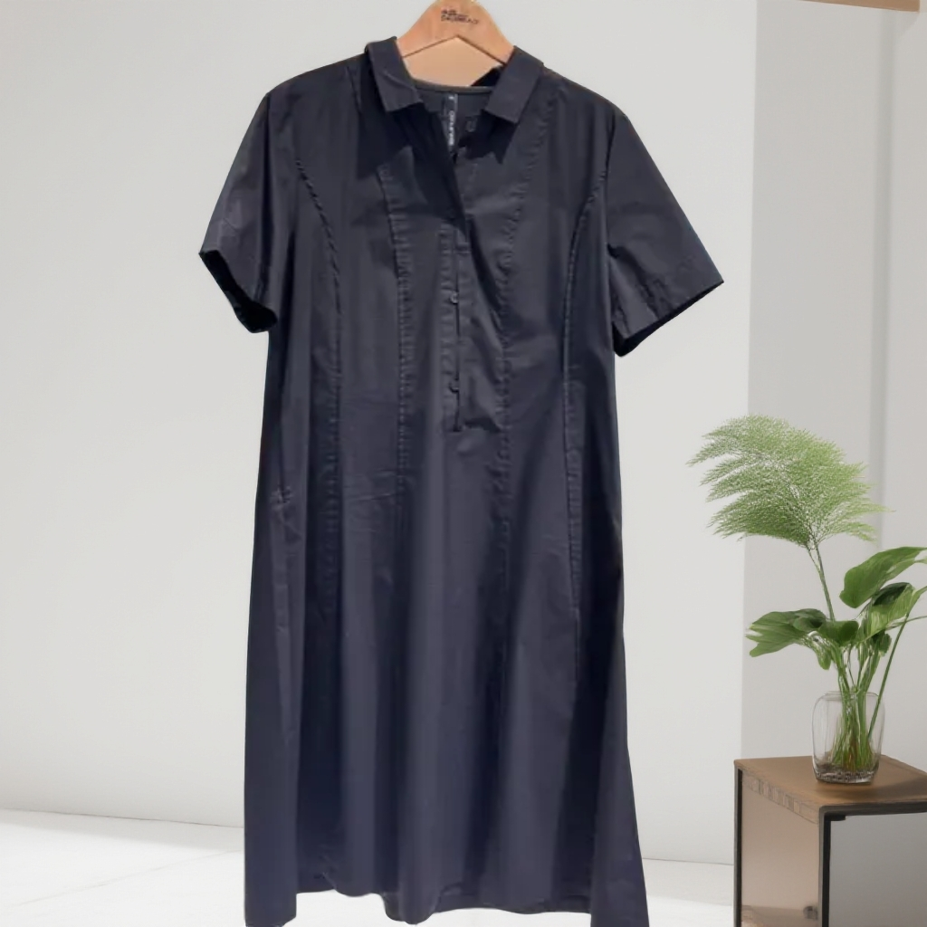 2403—水淼26年春季新款翻领收腰字连衣裙