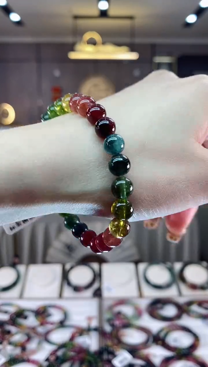 【闪购商品】碧玺单圈手串7mm+未镶嵌一物一证dan
