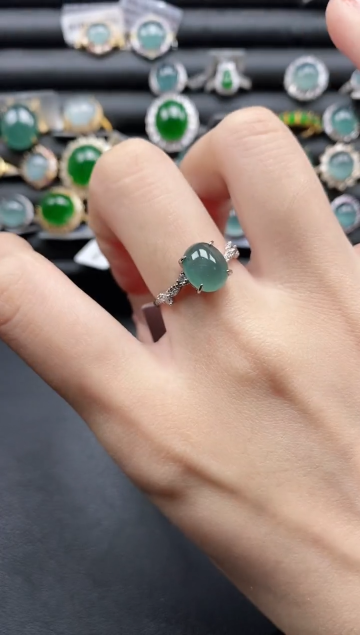 【闪购商品】翡翠戒指银S925镶嵌111111