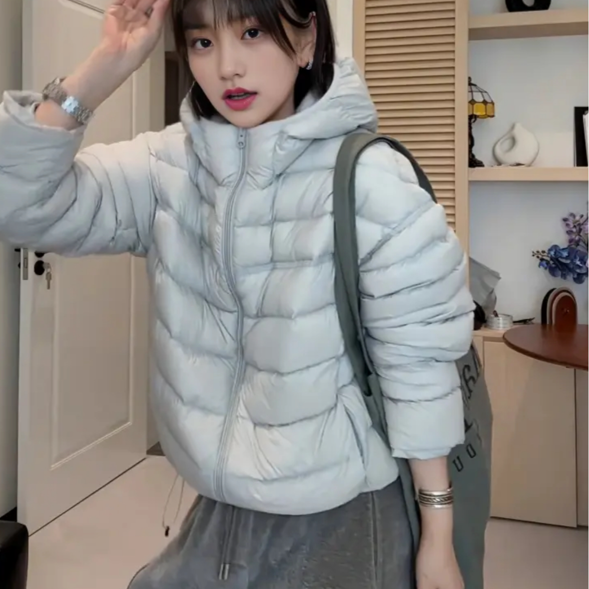 《可溯源》韩版大码排骨款【泡芙15D赛柔丝面料】90安心绒羽绒服