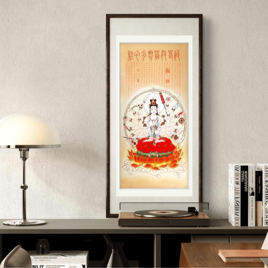 【宫彩手绘描金】王琳 手绘国画 —《千手七宝观音》