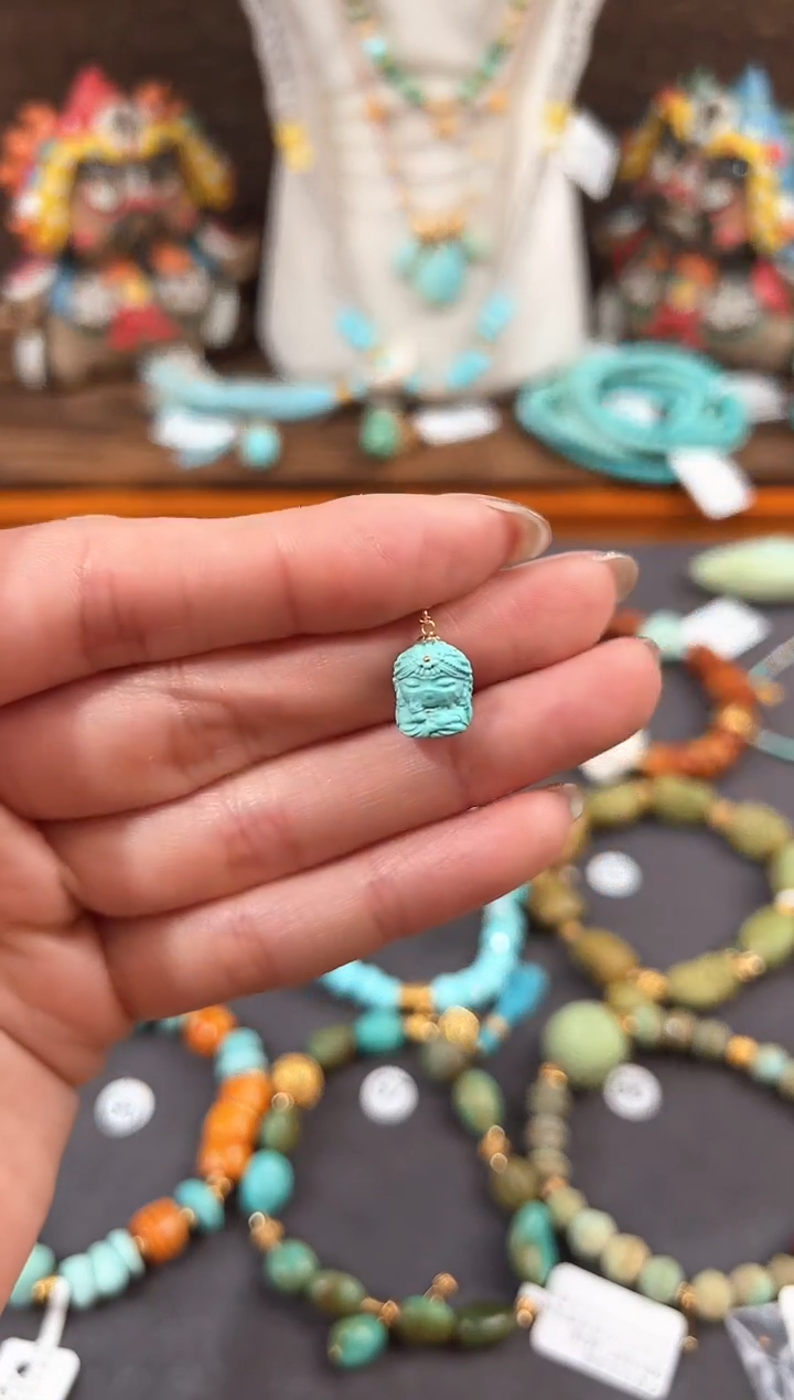 【闪购商品】绿松石提溜18K金镶嵌绿松石提溜