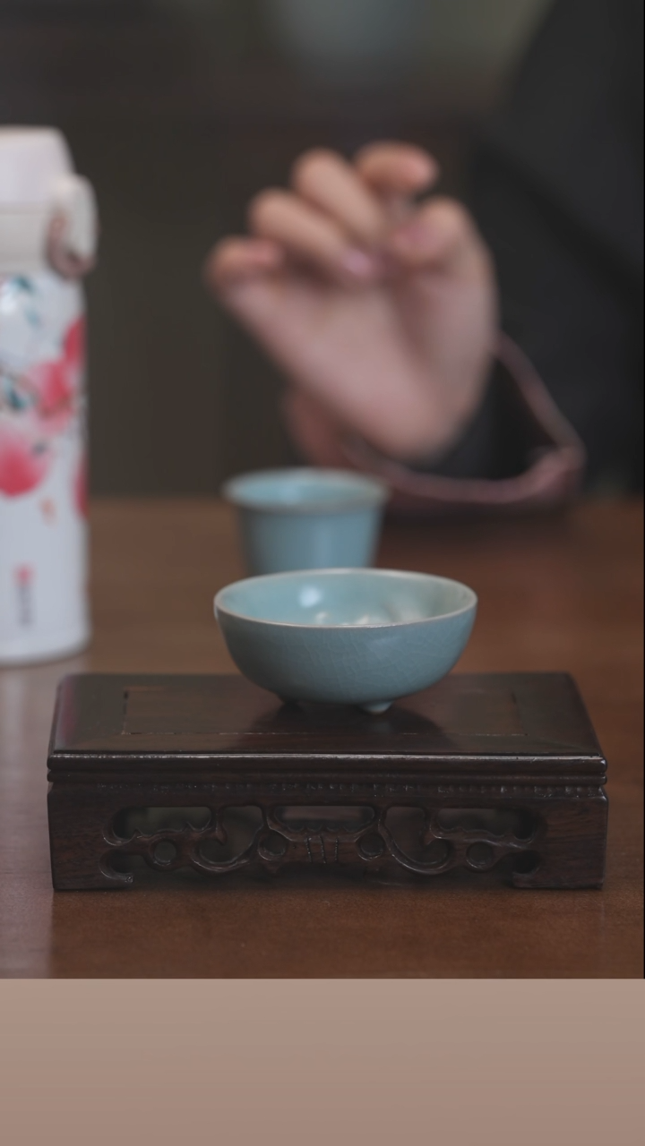 【闪购商品】清凉寺原产地仿古釉手工汝瓷普洱杯