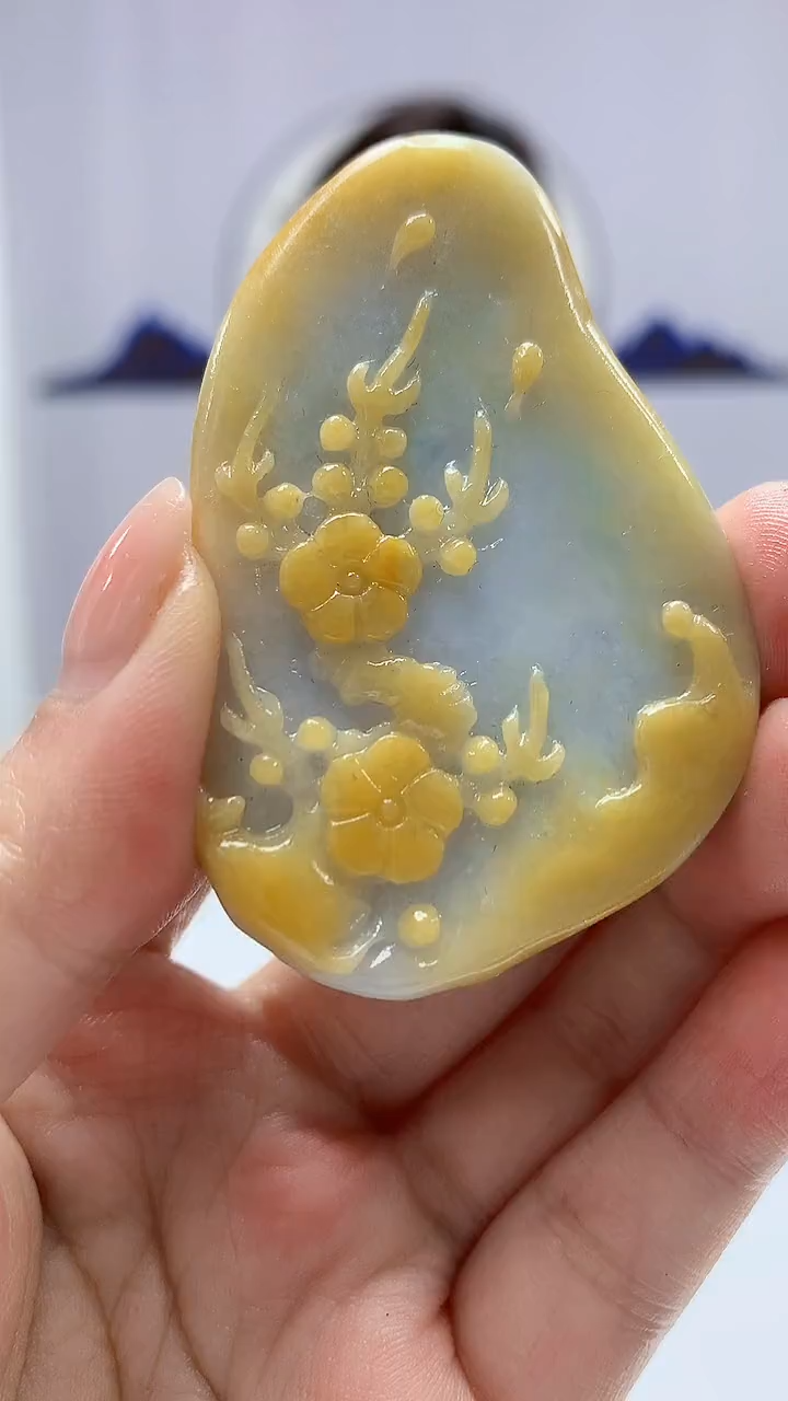 【闪购商品】定制翡翠未镶嵌4829ms-毛货挂件239