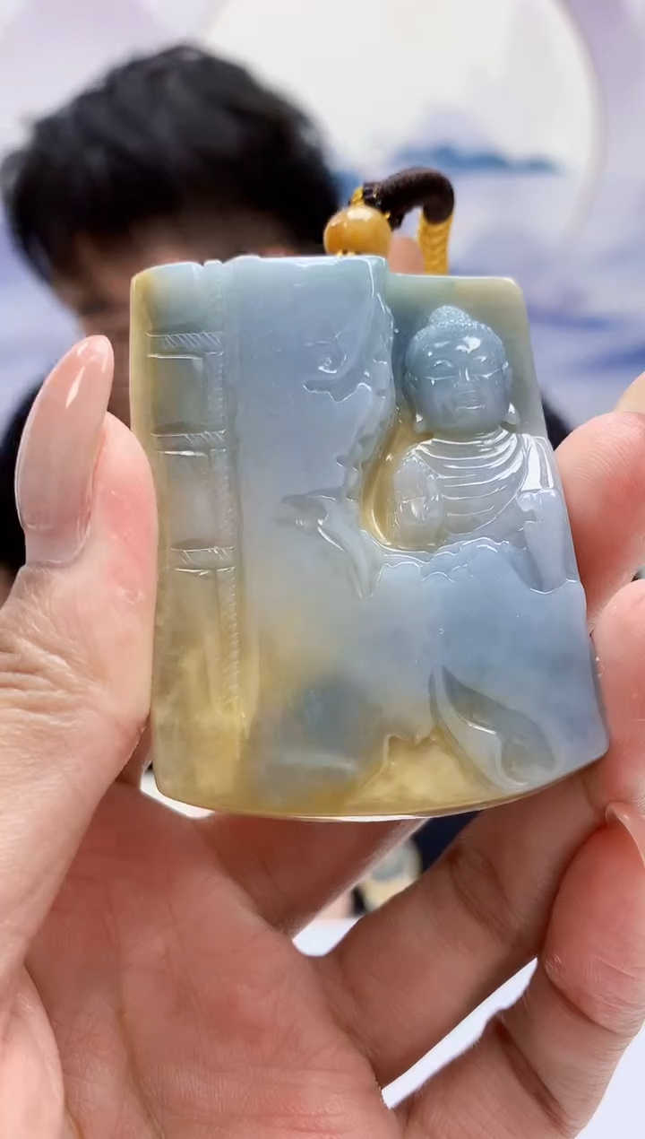 定制翡翠未镶嵌5060MM-毛货挂件91