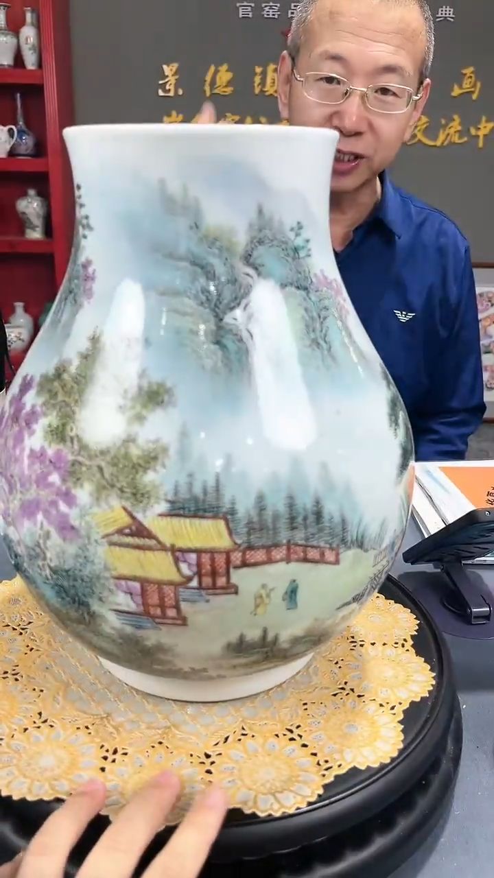 【闪购商品】官窑瓷画院722官窑瓷画院山水福筒樽