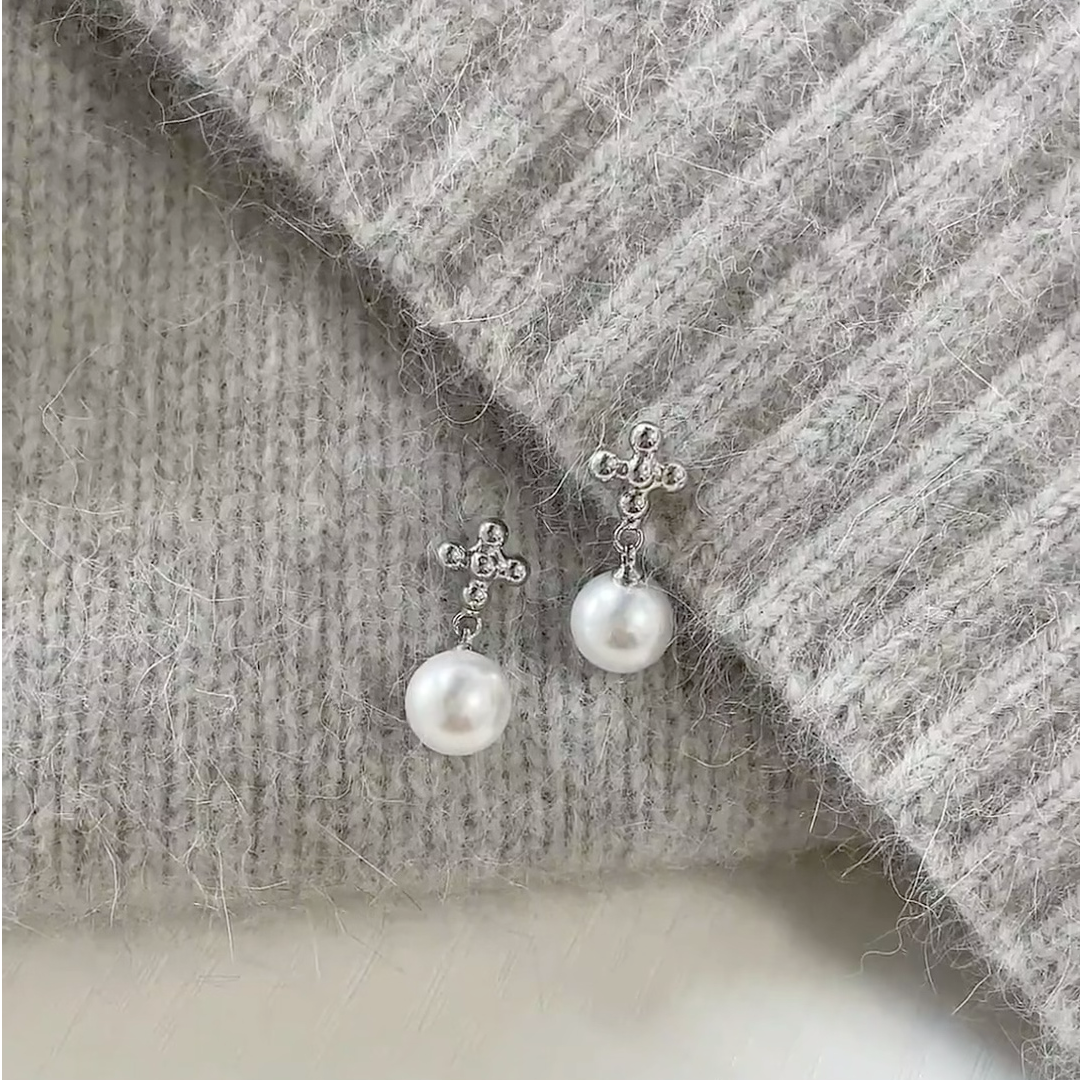 【新品上新】S925银/淡水珍珠/白珠银球耳钉5.5mm（小点位）