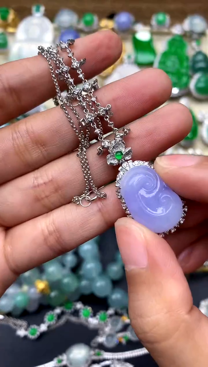 【闪购商品】翡翠颈饰18K金镶嵌413-中国好珍宝