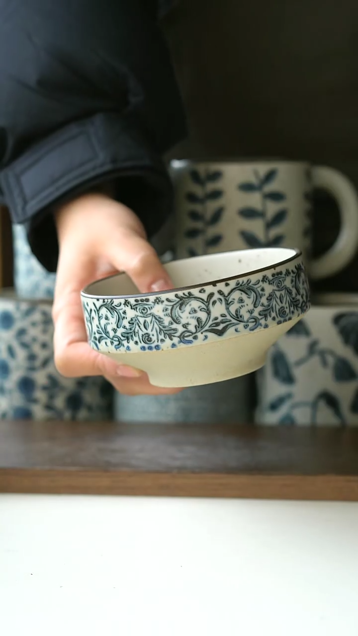 【闪购商品】陶瓷鸢尾小高足11cm@4-2@