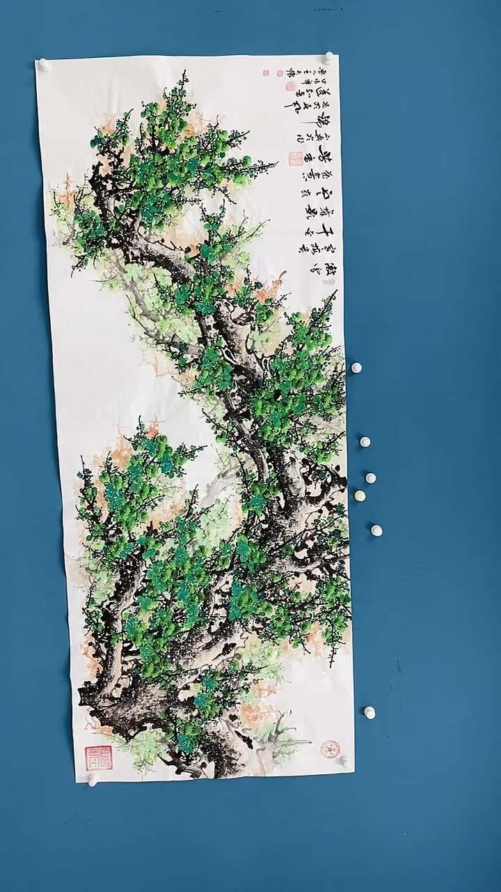 【闪购商品】国画1.22-王夫怀-八尺绿梅64