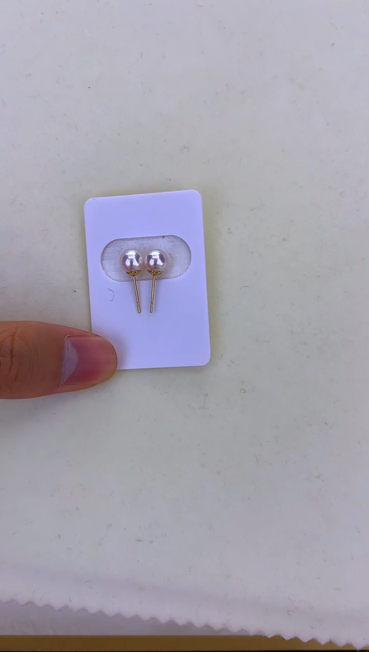 18K金镶嵌DA海水珍珠 GD003 6-7 素钉定制