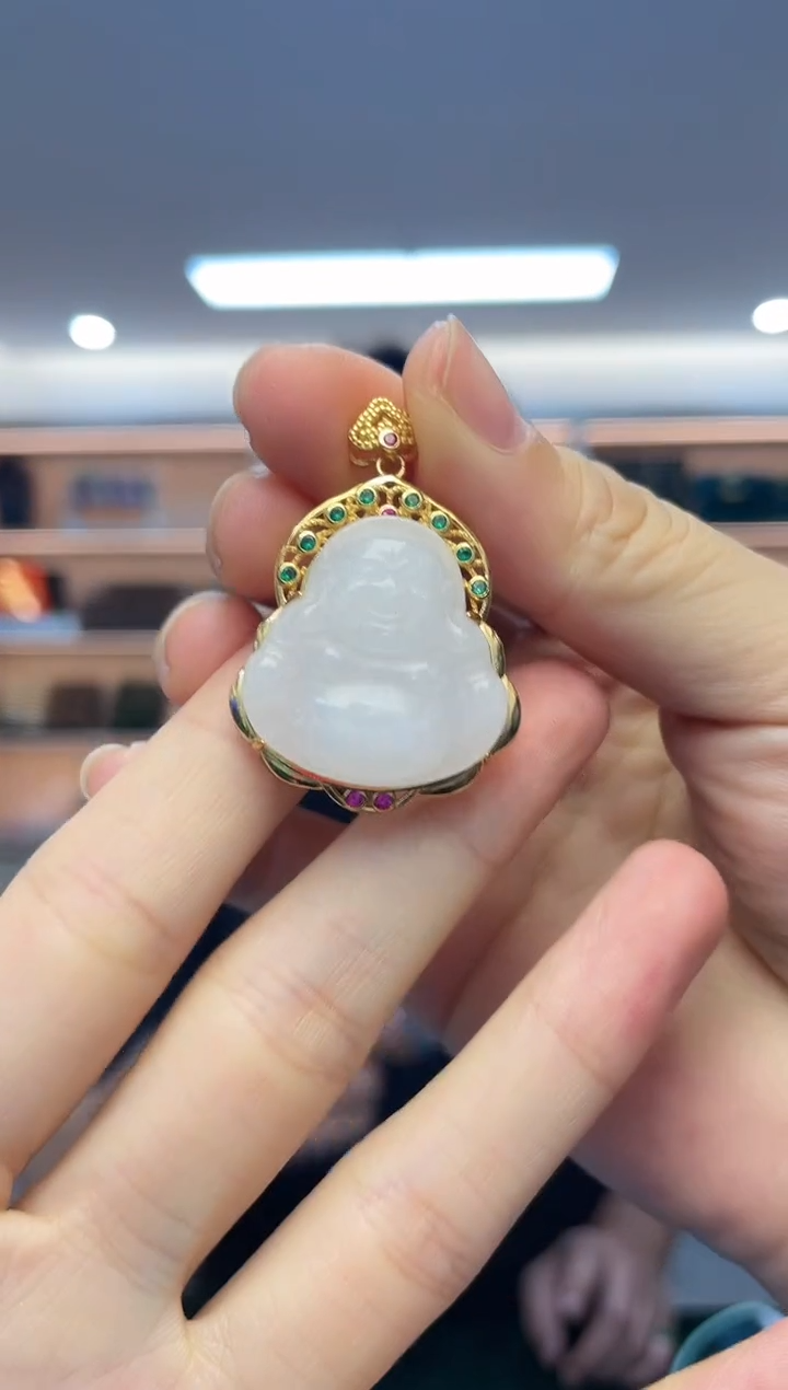 颈饰银S925镶嵌和田玉（多样性发一件）