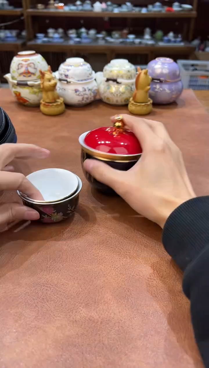 真的很便宜会开片的旅行茶具