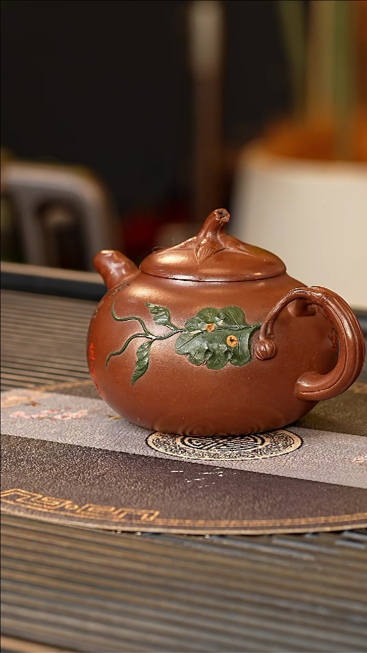 【闪购商品】紫砂茶壶JLQ 老紫泥 茄瓜 300cc