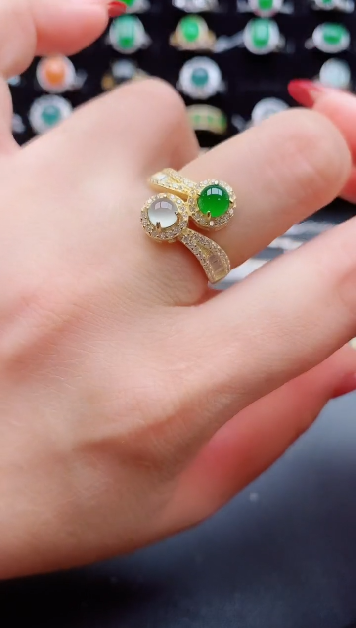 【闪购商品】翡翠戒指银S925镶嵌321231