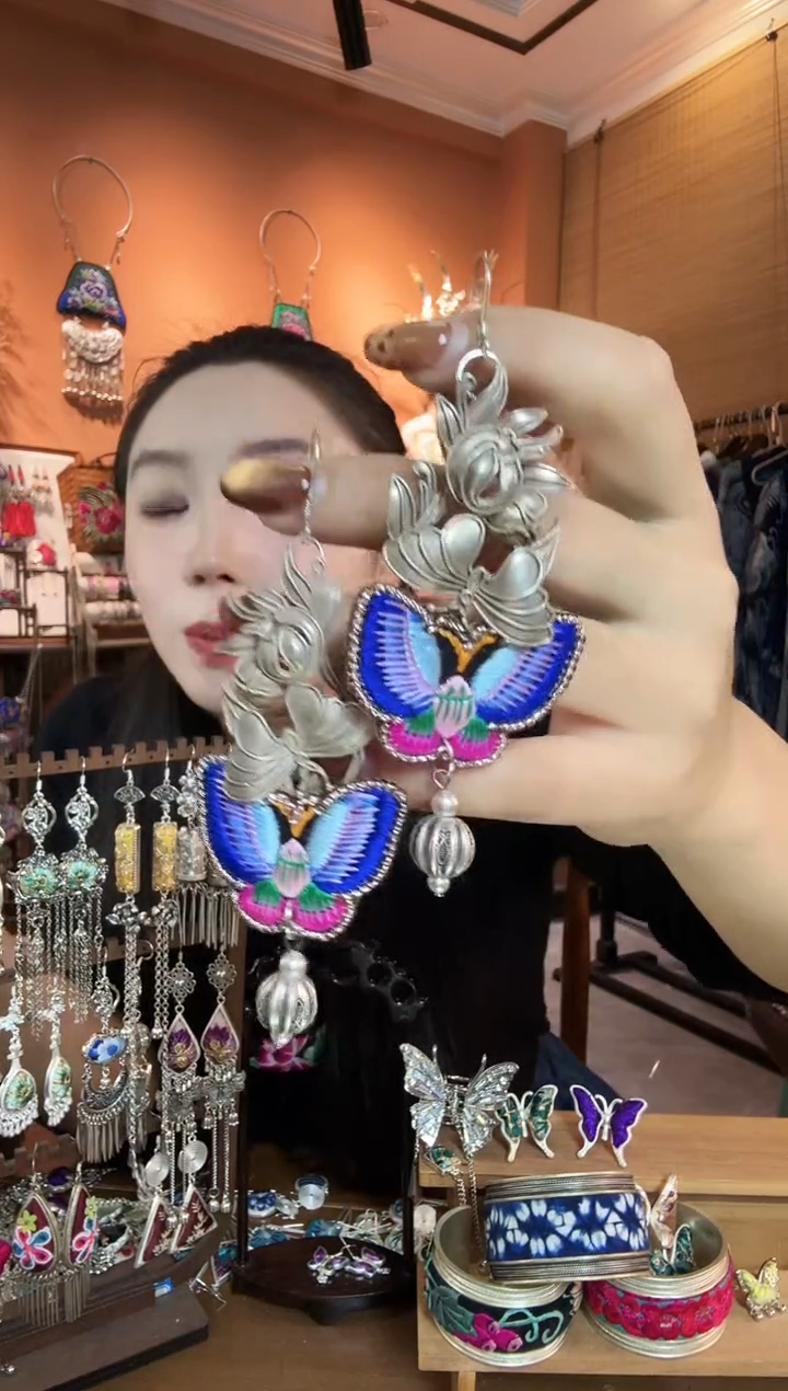 刺绣纯手工民族风耳环