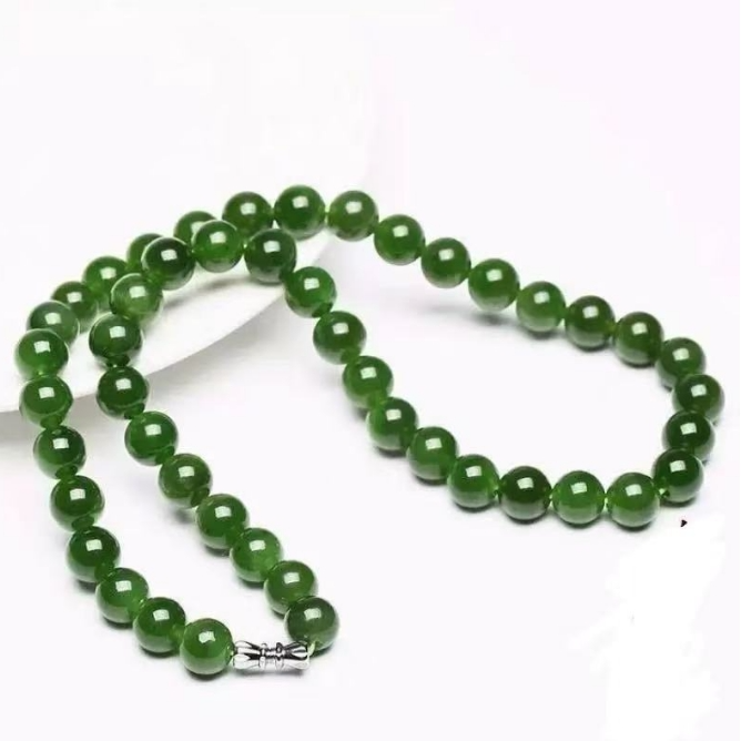 非金属玻璃项链 菠菜绿素圈项链