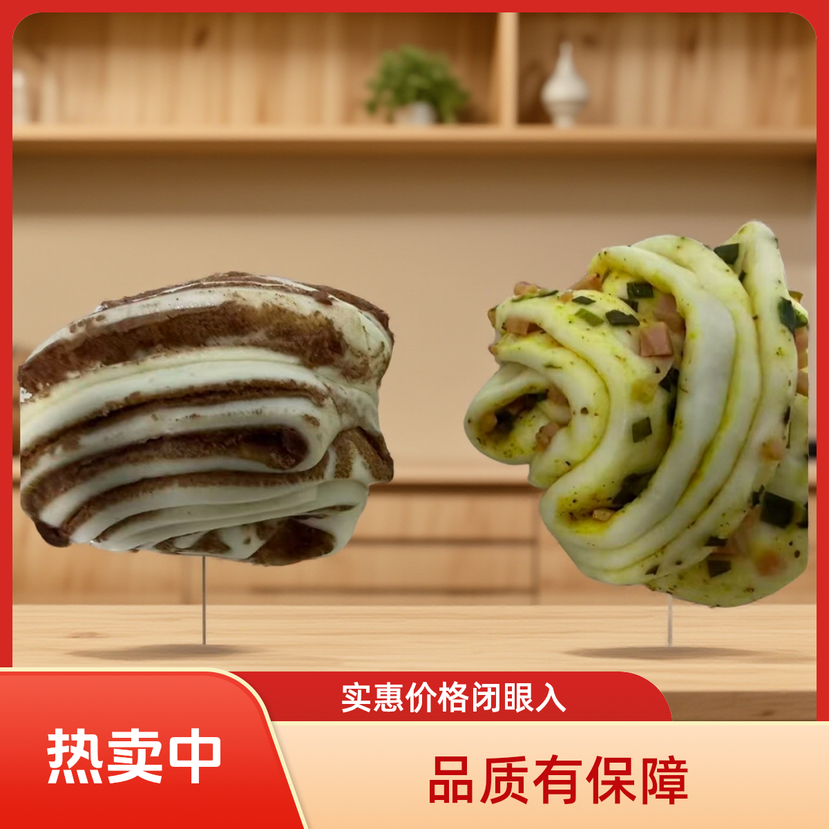 手工火腿花卷 豆沙花卷 儿童早餐必备