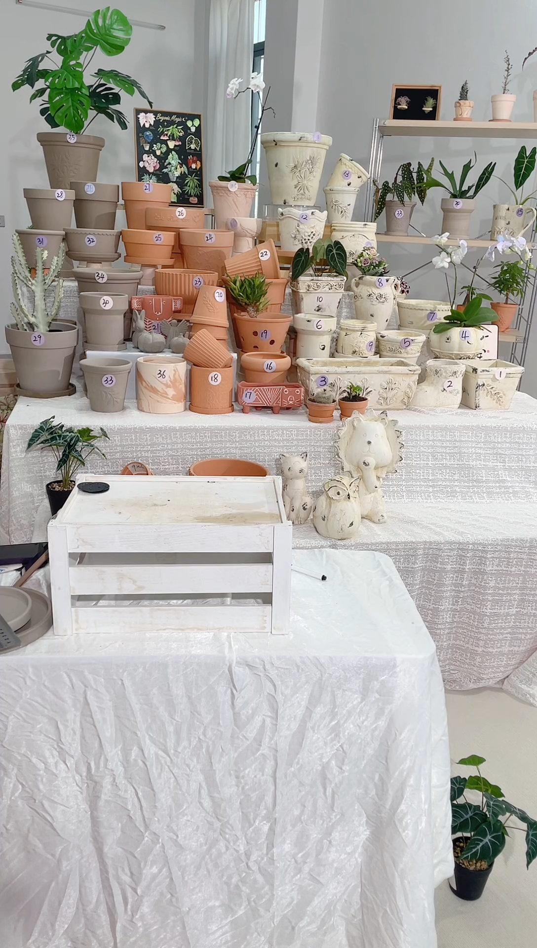 【闪购商品】陶1个带托 红陶半竖条纹花盆口径18*19