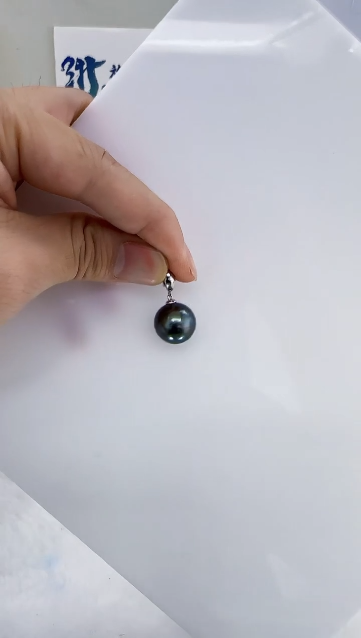 银S925镶嵌海水珍珠DA大溪地珍珠吊坠14-15 y316