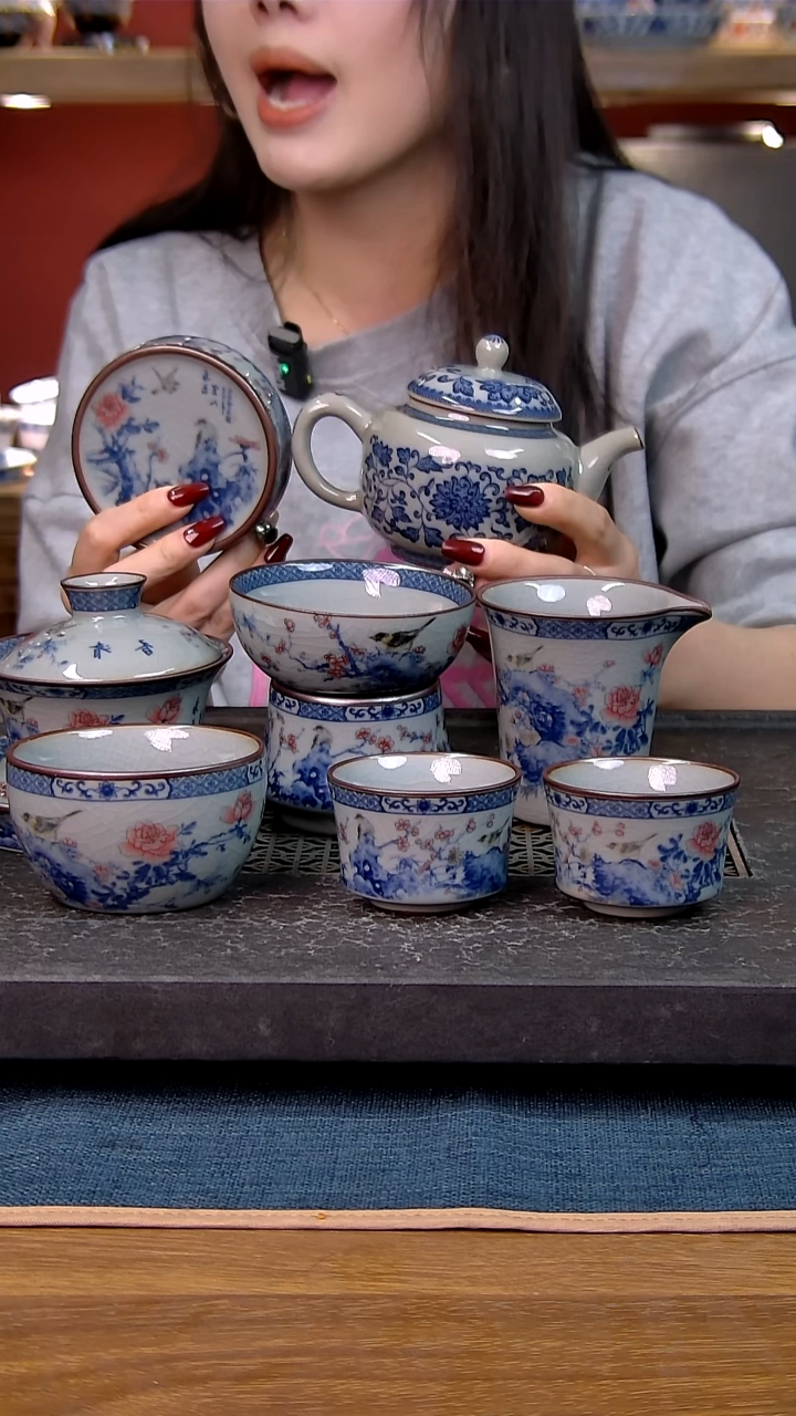 简装家用款8件套 老陶泥开片纹陶瓷茶具