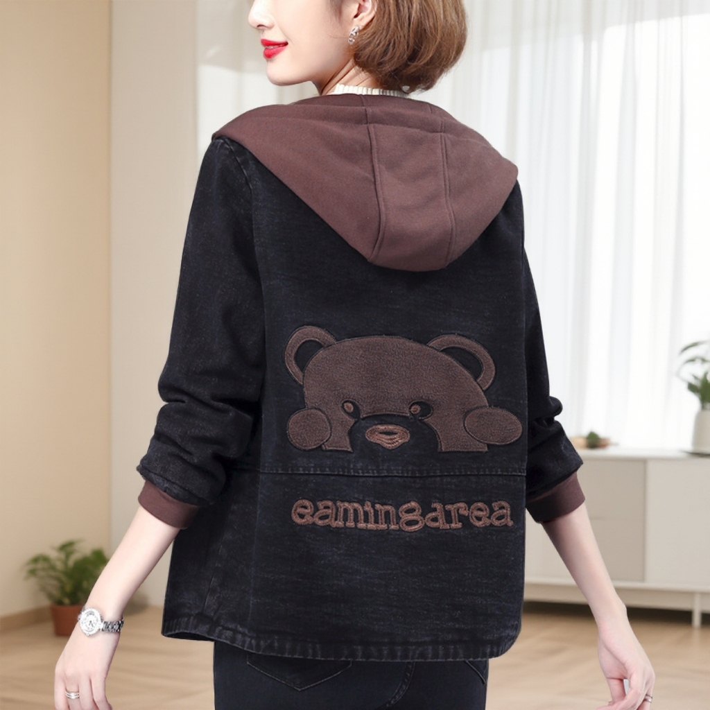 大码中老年女装妈妈秋装新款牛仔外套秋冬加绒加厚上衣女洋气