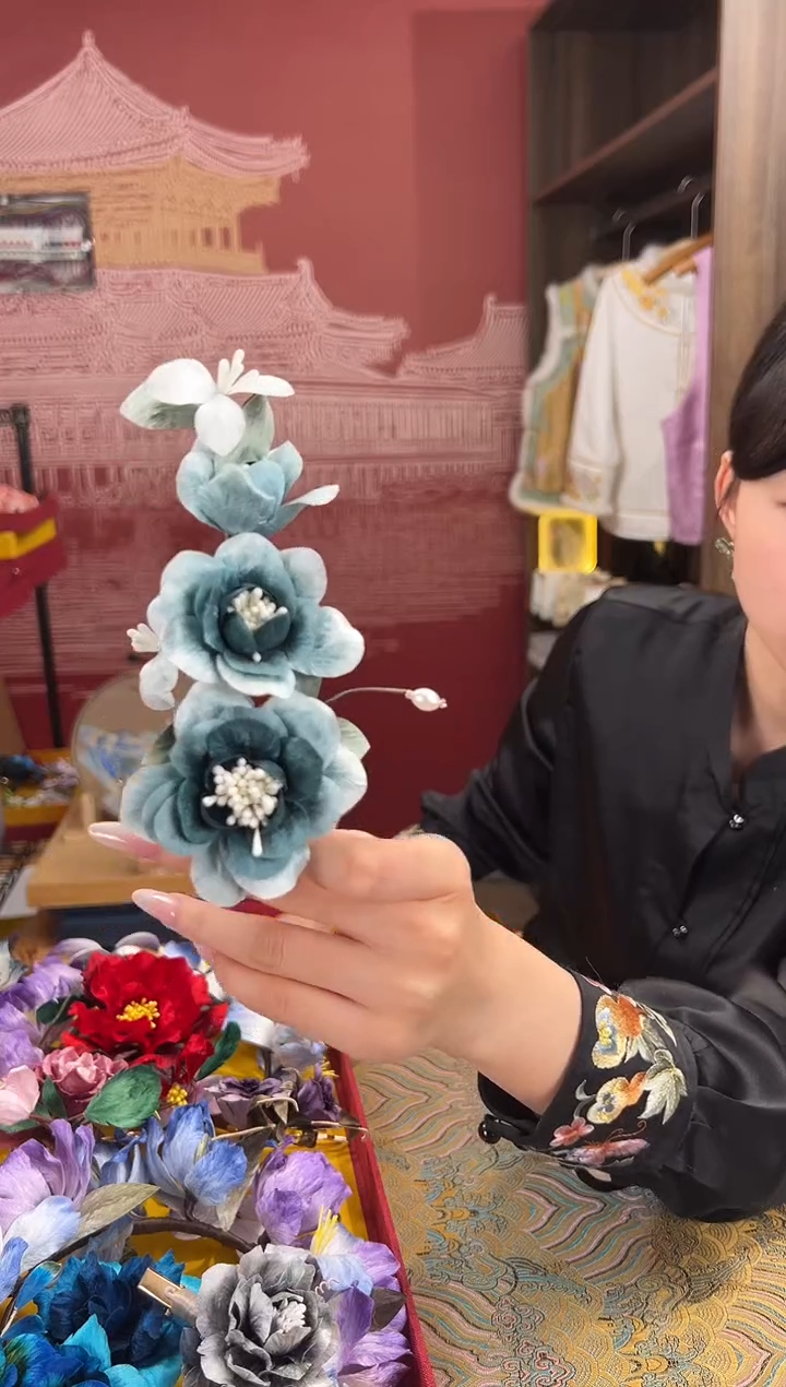 【闪购商品】刺绣非遗绒花（发饰）