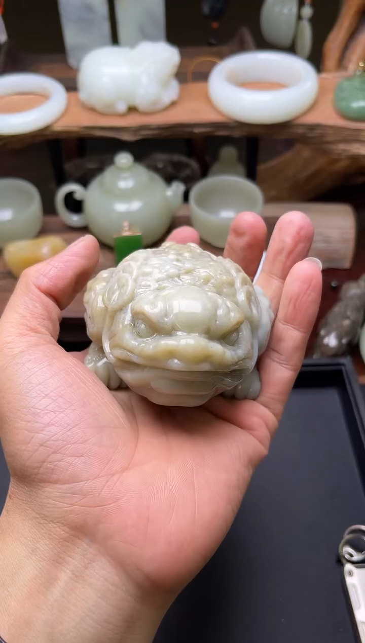 【闪购商品】和田玉手把未镶嵌且末迪克兰 金蟾