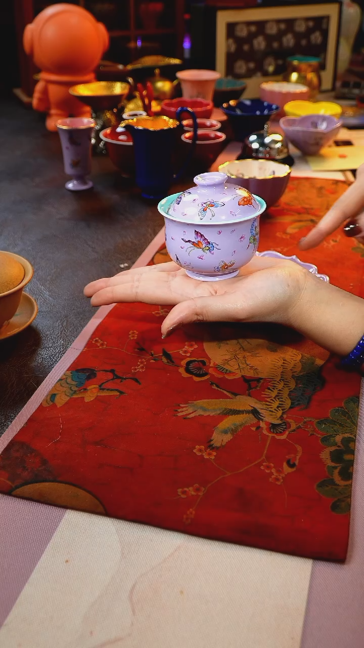 茶杯紫砂【宜景窑系列】盖碗