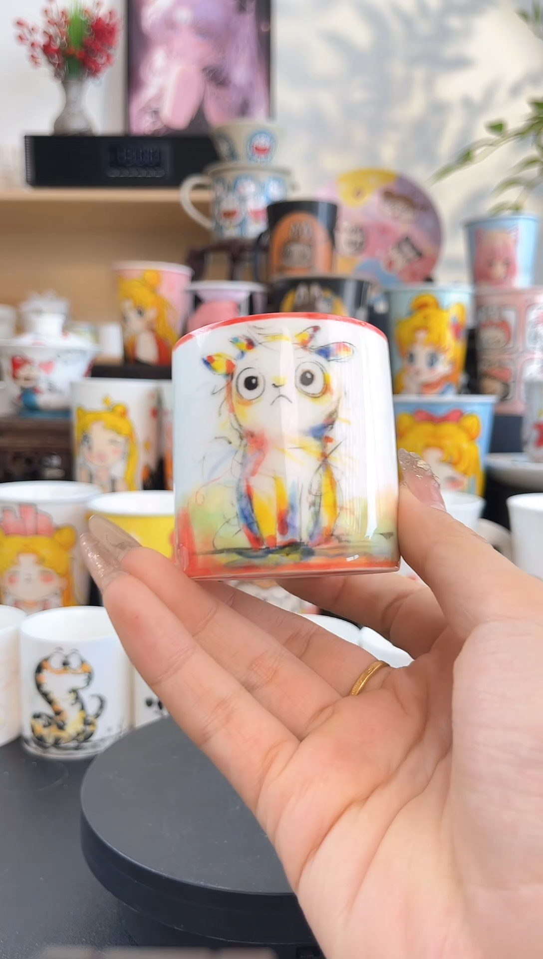 【闪购商品】摆件手工手绘陶瓷小杯杯