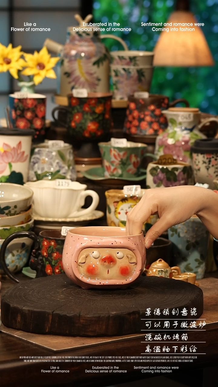 陶瓷景德镇高温釉下彩手工手绘款式