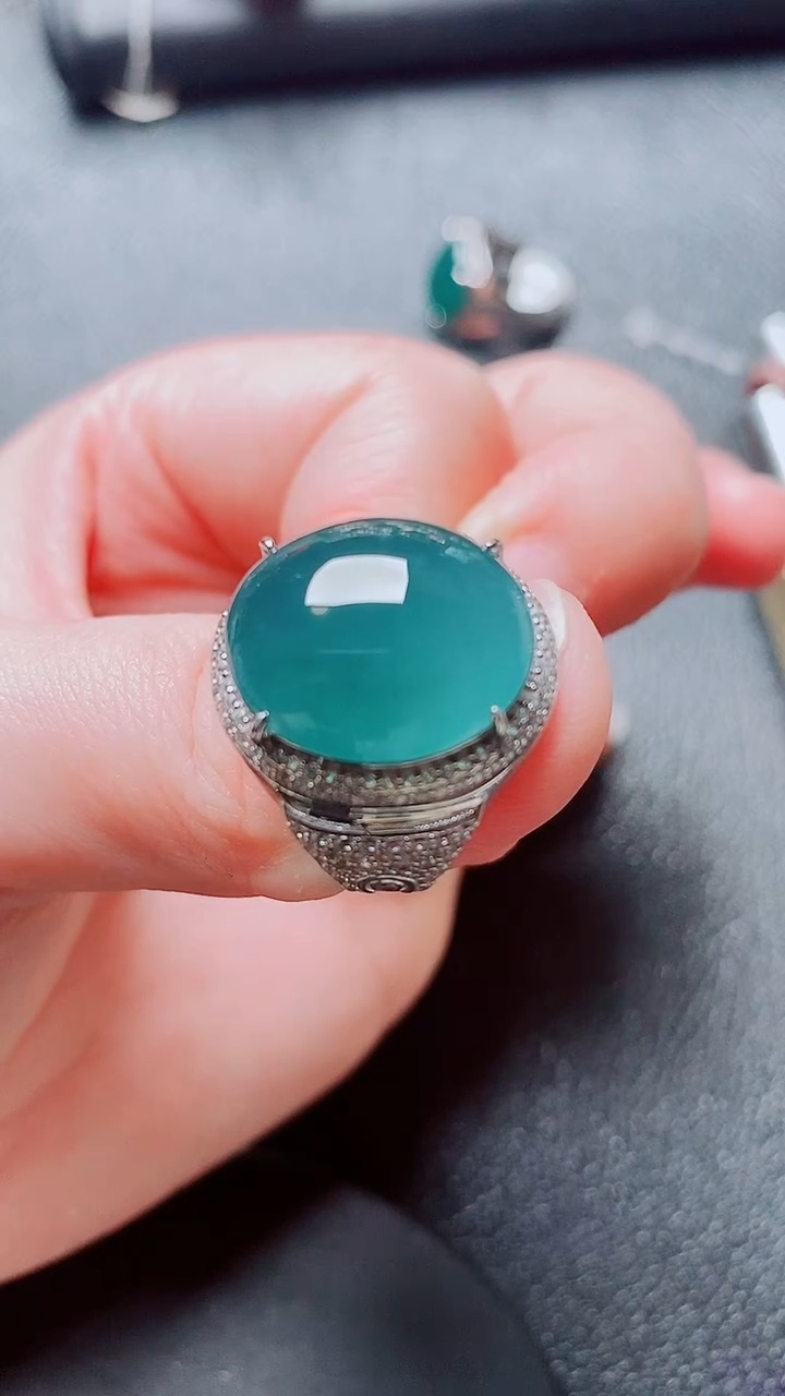 银S925镶嵌戒指翡翠1111