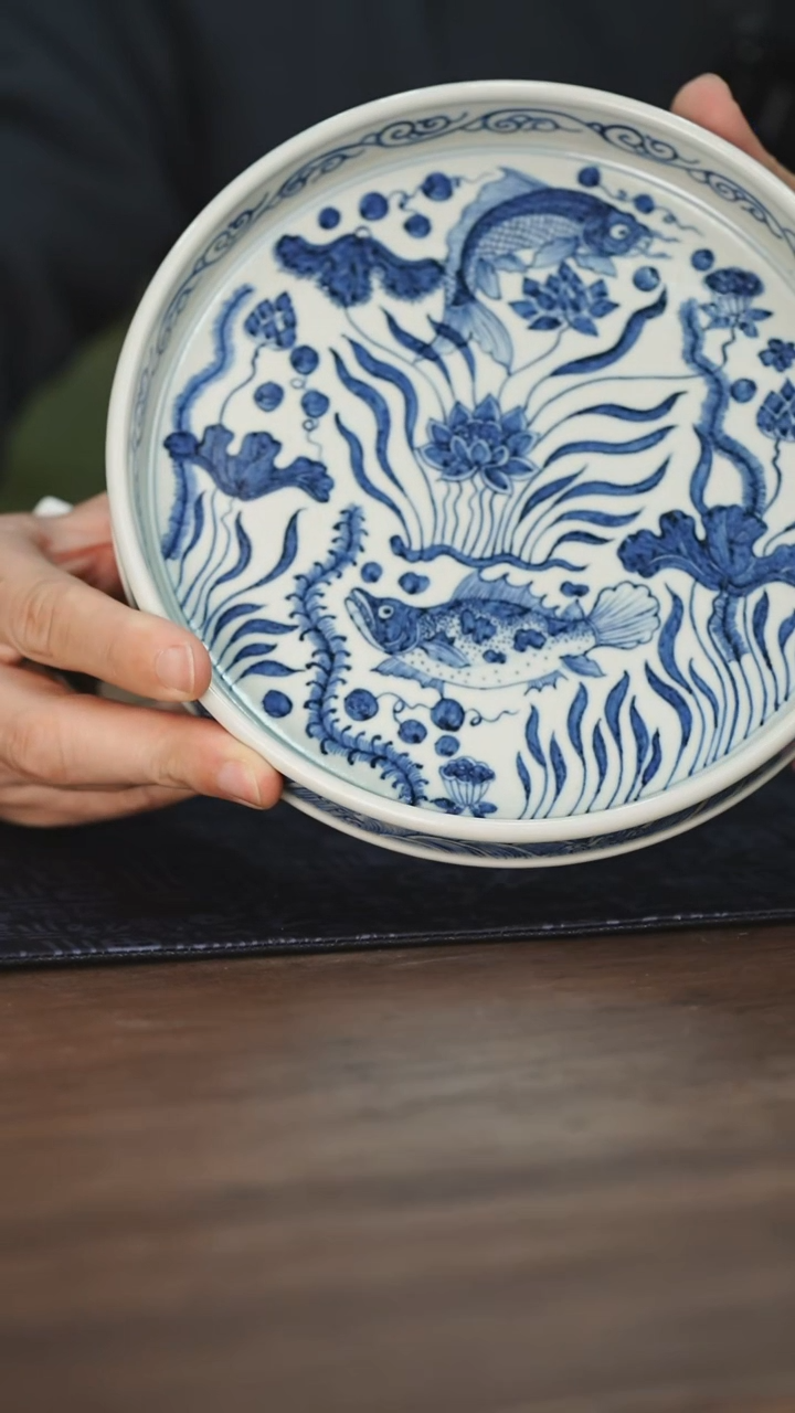 【瓷见如故】逸古堂青花鱼藻壶承