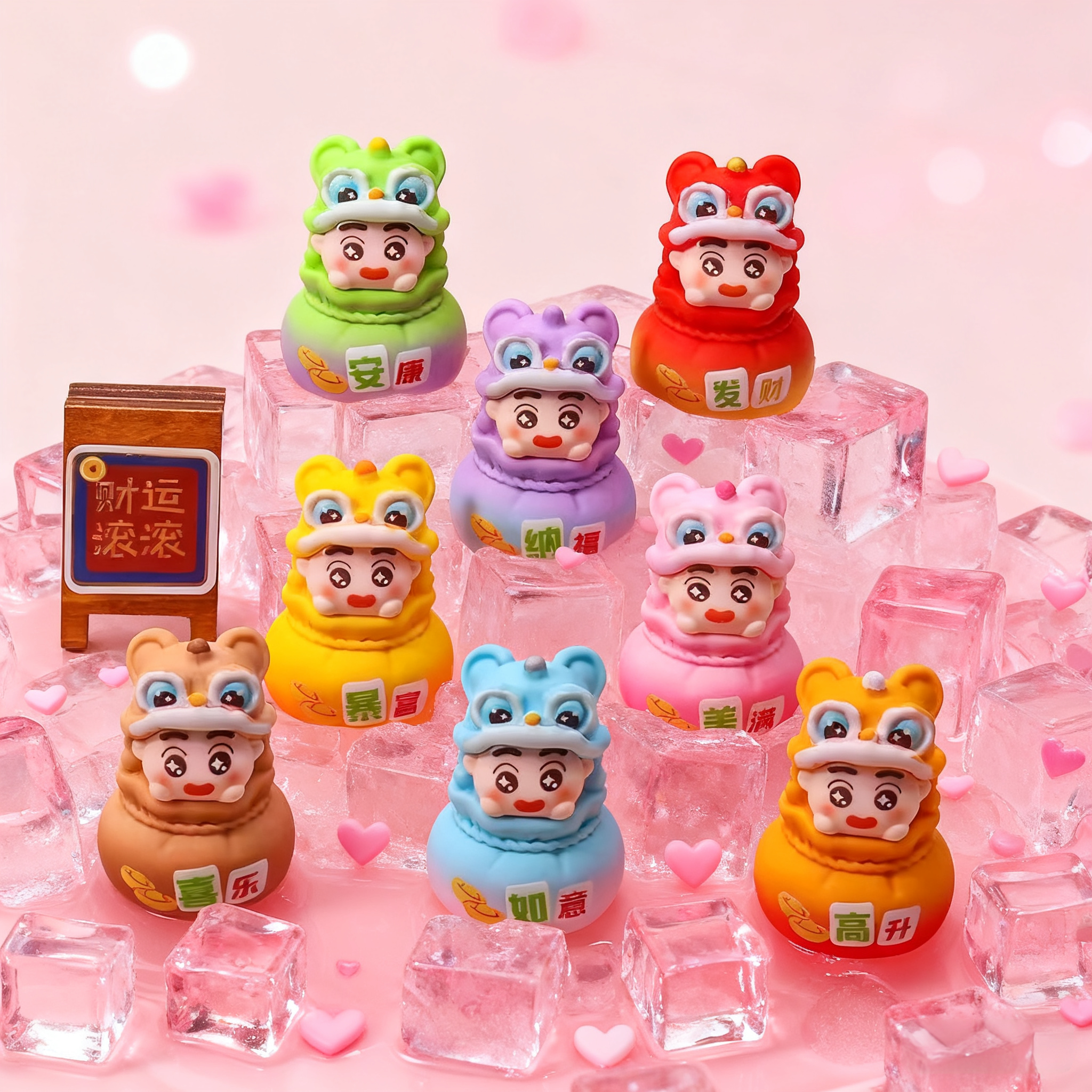 【直播拆】福袋小新新可爱风树脂Diy饰品桌面小摆件