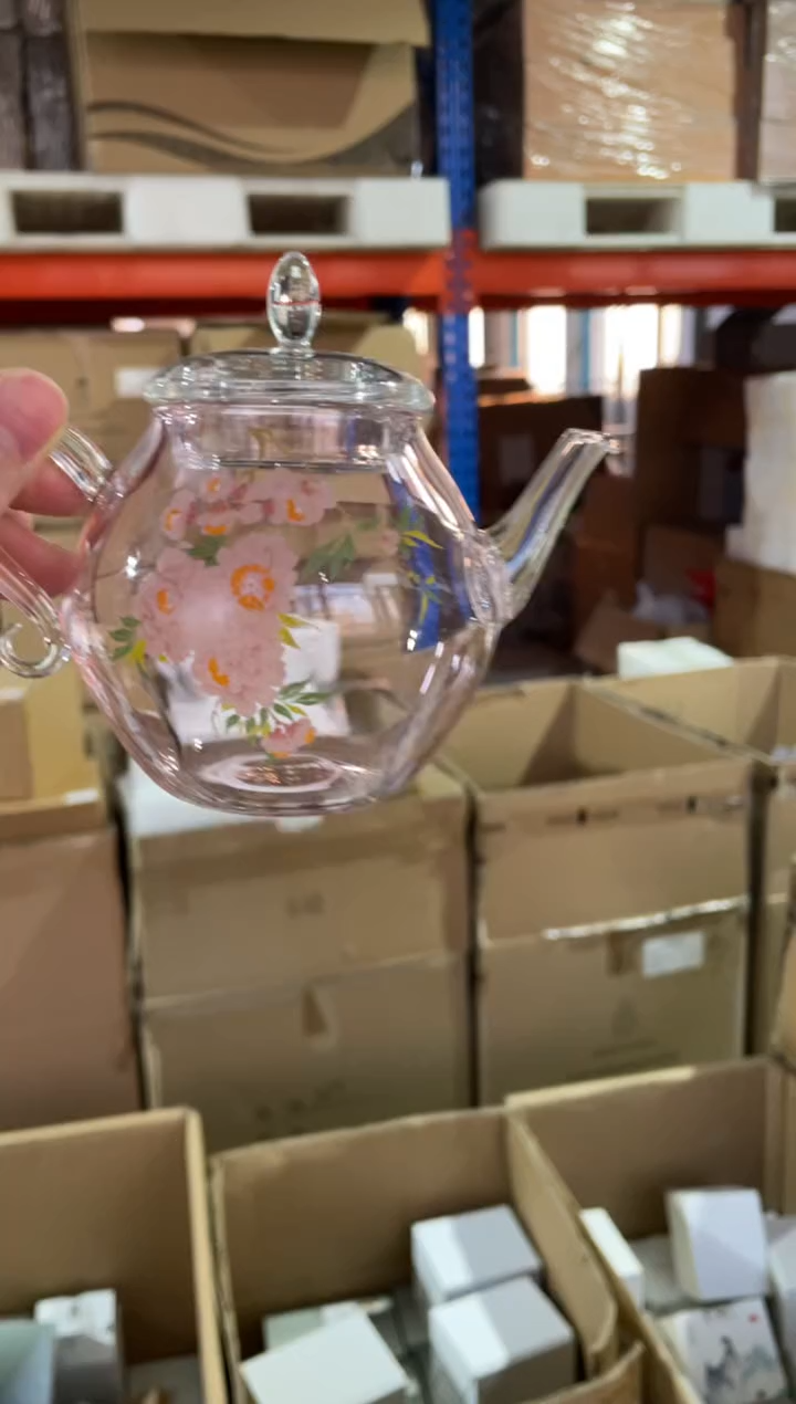 粉色桃花卷尾玲珑壶