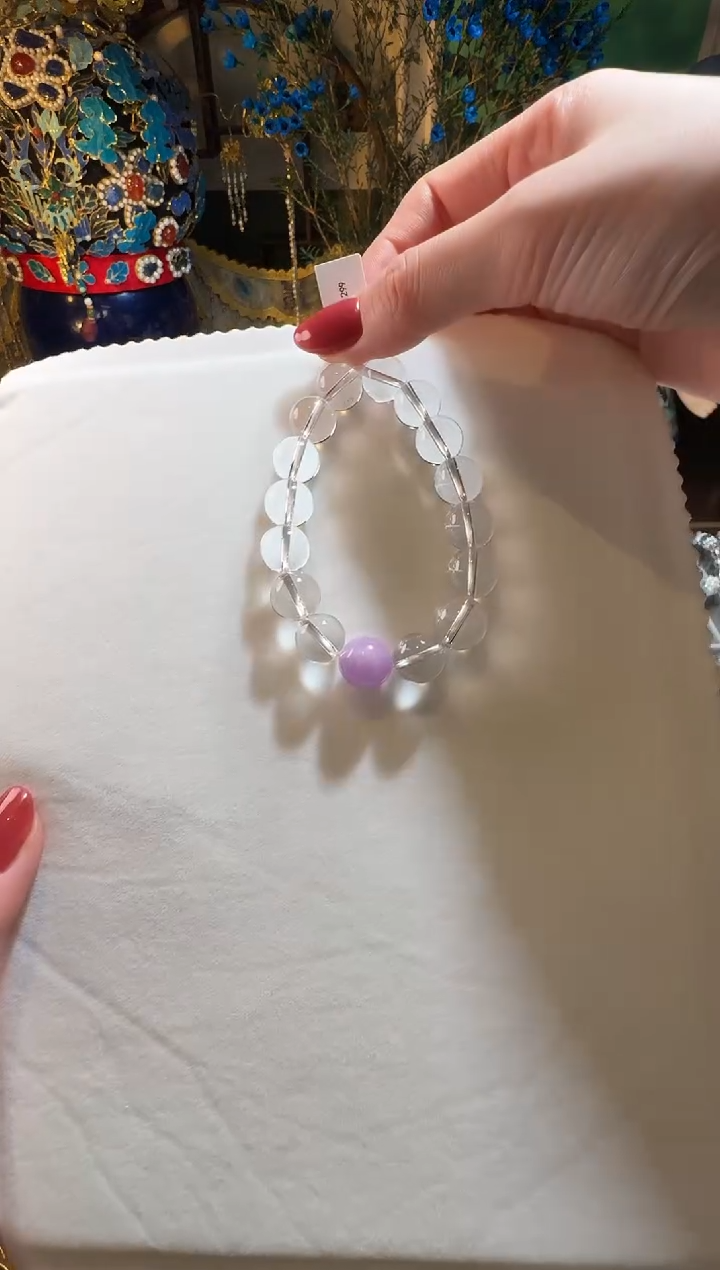 【闪购商品】水晶手串银S925镶嵌白水晶手串