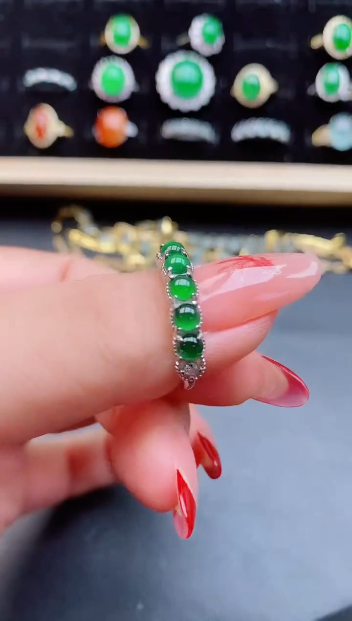 【闪购商品】翡翠戒指银S925镶嵌1211