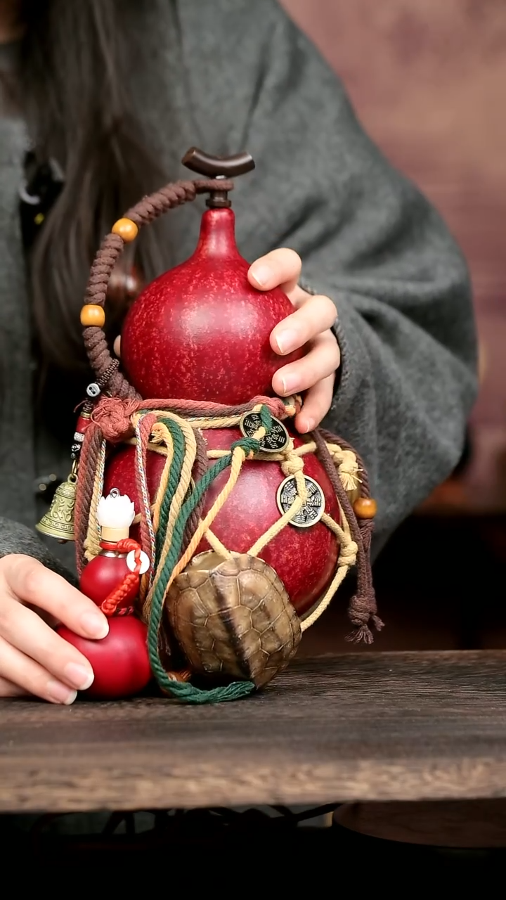 349号中药煮色  ml左右 大漆葫芦水壶/酒壶 一物一拍