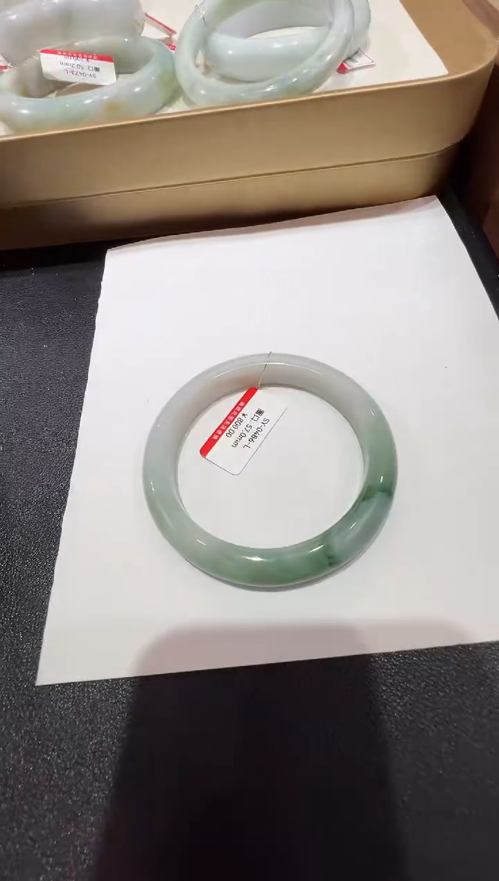 纯天然缅甸A货翡翠手镯57-58mm-486号