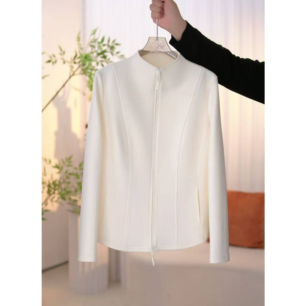 冬季新款小蛮腰极简静奢老钱风立领短外套女上衣潮流气质百搭显瘦