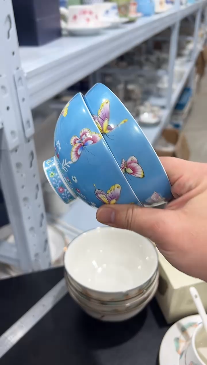 杯子骨瓷（简装）5寸高脚碗两个