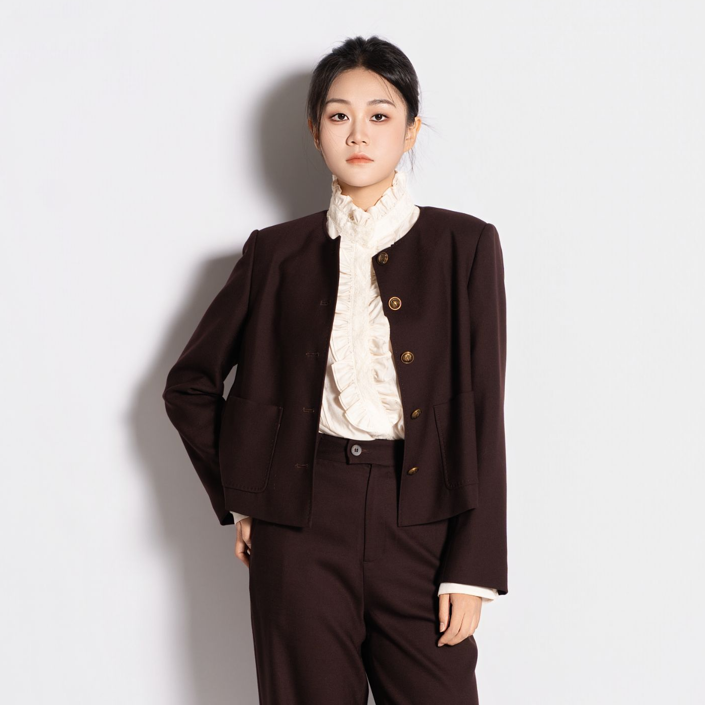 LINGZI/领姿 休闲设计感复古感常规中式女装上衣外套4101170