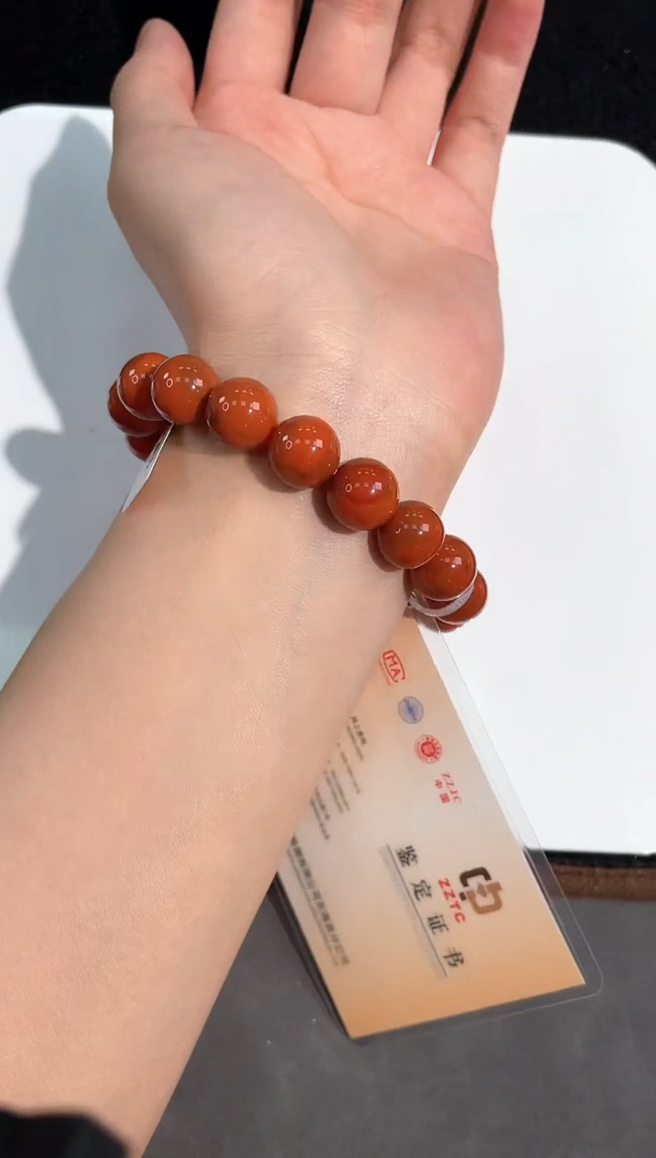 【闪购商品】未镶嵌南红玛瑙手链60号南红玛瑙单圈12mm